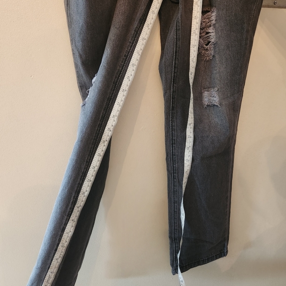 CASUAL DENIM RIPPED JUMPSUIT, grey - Picture 5 of 5